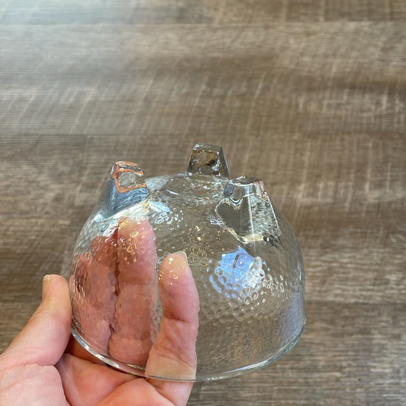 Set of 2 Vintage Crisa Libbey Pebble Texture Footed Glass Serving Bowls - Picture 6 of 10